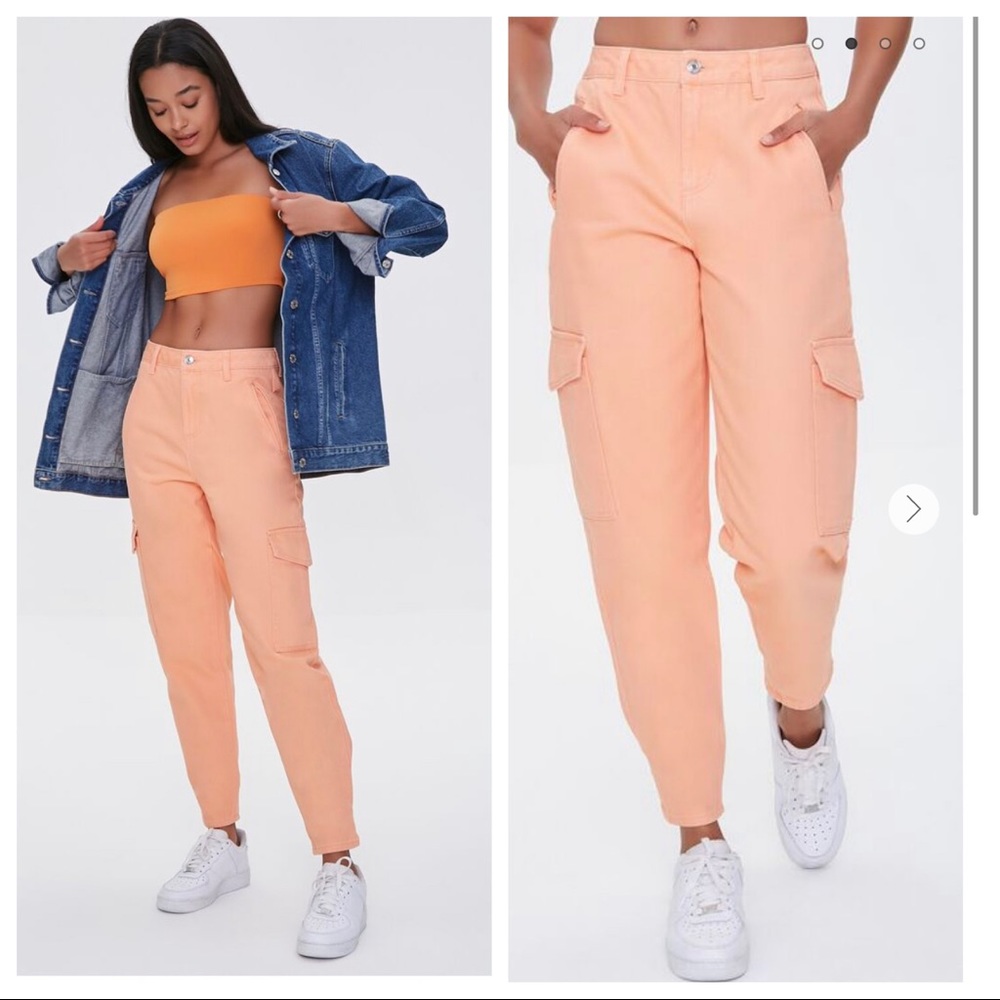 Forever 21 High-Rise Cargo Jeans